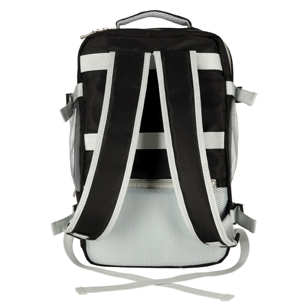 Vattentålig reseryggsäck med USB-port och skofack svart 45x28x16
