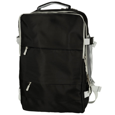 Vattentålig reseryggsäck med USB-port och skofack svart 45x28x16