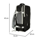 Vattentålig reseryggsäck med USB-port och skofack svart 45x28x16