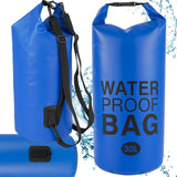 Vattentät dry bag 30 L blå 70x37 cm med rem roll-top