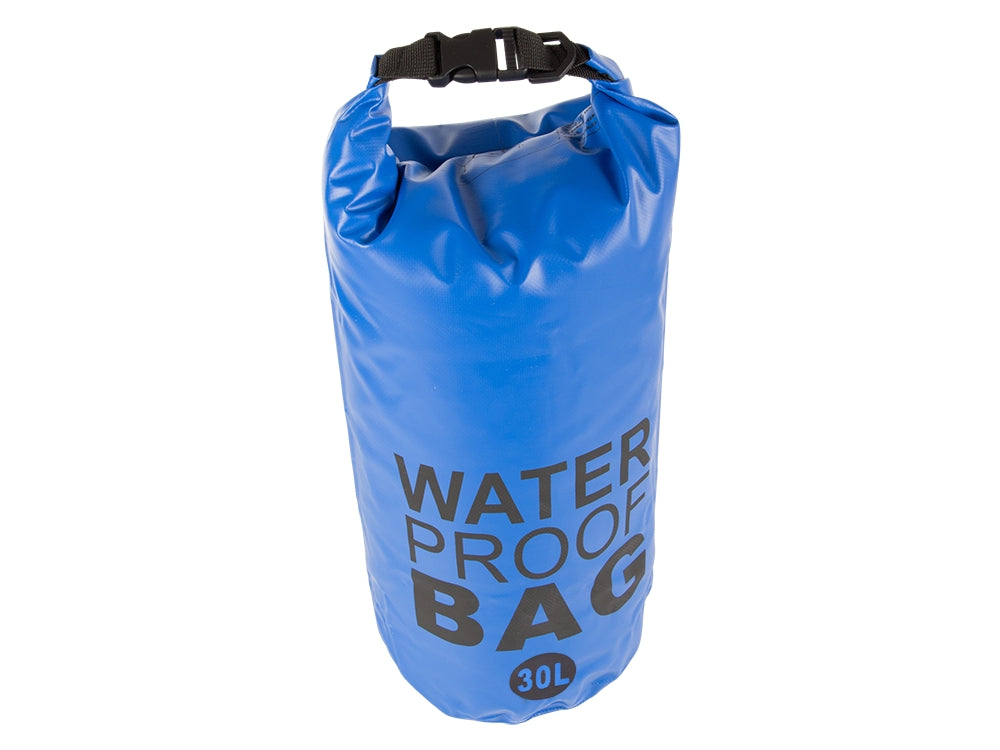 Vattentät dry bag 30 L blå 70x37 cm med rem roll-top