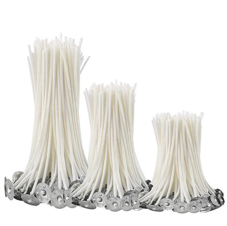 Vaxade ljusvekar färdigklippta 10–20 cm vit 100-pack