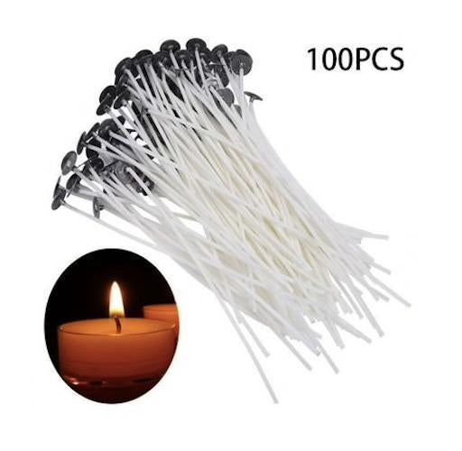 Vaxade ljusvekar färdigklippta 10–20 cm vit 100-pack