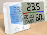 Väderstation inomhus med termometer/hygrometer klocka 9x9 cm