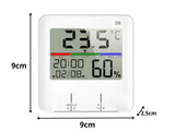 Väderstation inomhus med termometer/hygrometer klocka 9x9 cm