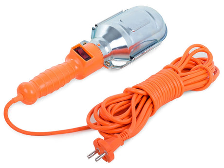 Verkstadslampa 230V med 10 m kabel E27 max 60W orange