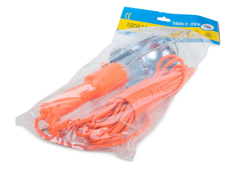 Verkstadslampa 230V med 10 m kabel E27 max 60W orange