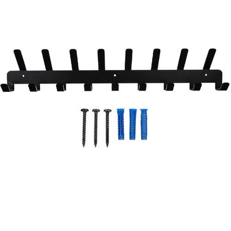 Vägghängare med 17 krokar svart pulverlackerat stål 48 cm