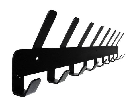 Vägghängare med 17 krokar svart pulverlackerat stål 48 cm