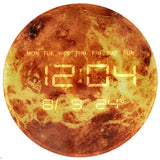 Väggklocka Mars 32 cm analog med LED-display datum/temperatur nätadapter