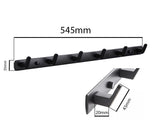 Väggmonterad klädhängare 6 krokar metall svart 54,5 cm