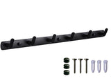 Väggmonterad klädhängare 6 krokar metall svart 54,5 cm