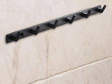 Väggmonterad klädhängare 6 krokar metall svart 54,5 cm