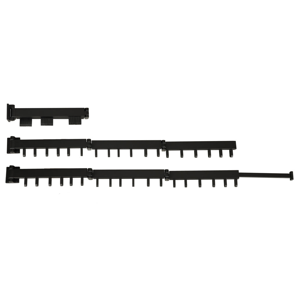 Väggmonterad klädhängare torkställning 18 krokar aluminium svart 123 cm