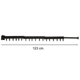 Väggmonterad klädhängare torkställning 18 krokar aluminium svart 123 cm