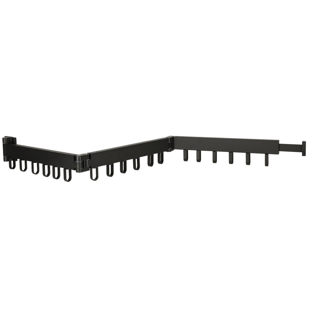 Väggmonterad klädhängare torkställning 18 krokar aluminium svart 123 cm
