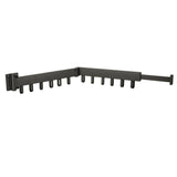 Väggmonterad klädtork teleskopisk hopfällbar 90 cm svart metall 12 krokar
