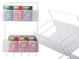 Väggorganiser metall 2 hyllor + 2 självhäftande krokar vit 42 cm