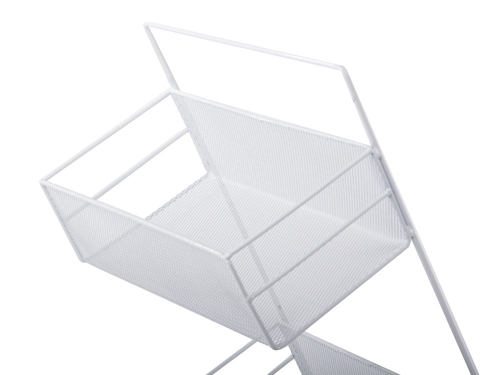 Väggorganiser metall 2 hyllor + 2 självhäftande krokar vit 42 cm