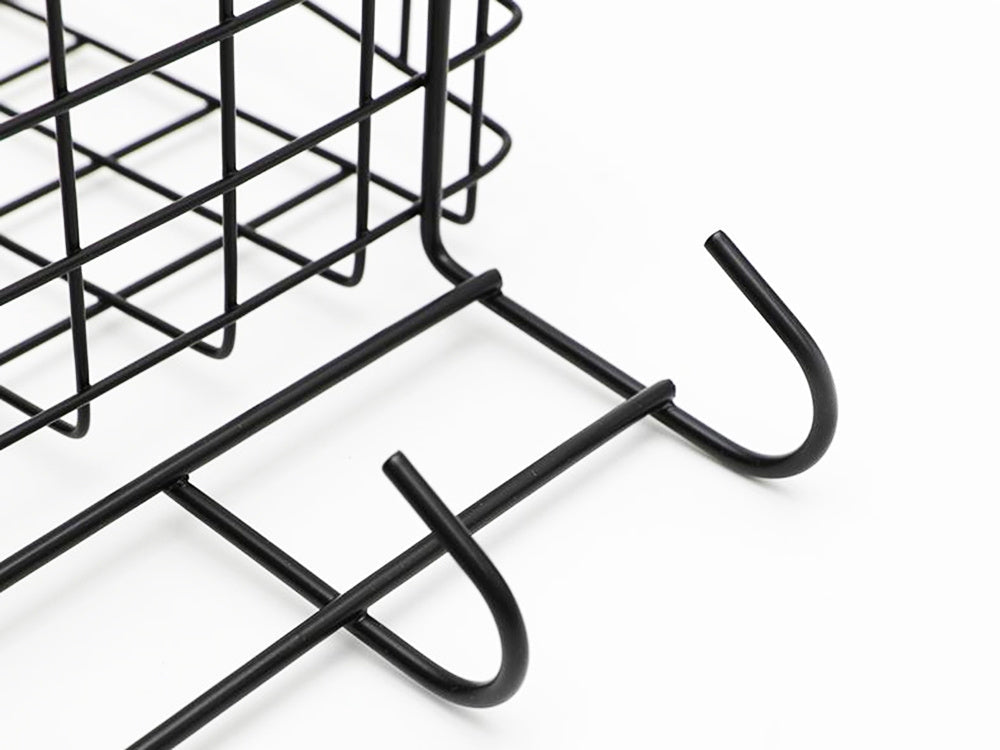 Väggorganiser metall med hylla, näsduksfack och 3 krokar 21x38 cm