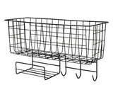 Väggorganiser metall med hylla, näsduksfack och 3 krokar 21x38 cm