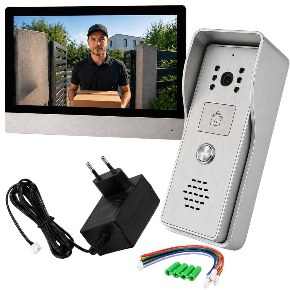 Videodörrtelefon 6" touchscreen 1080p WiFi Tuya med dörrlås/grindstyrning