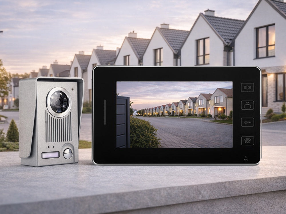 Videoporttelefon med monitor 500 TVL 90° nattläge 10 m kabel 220 V