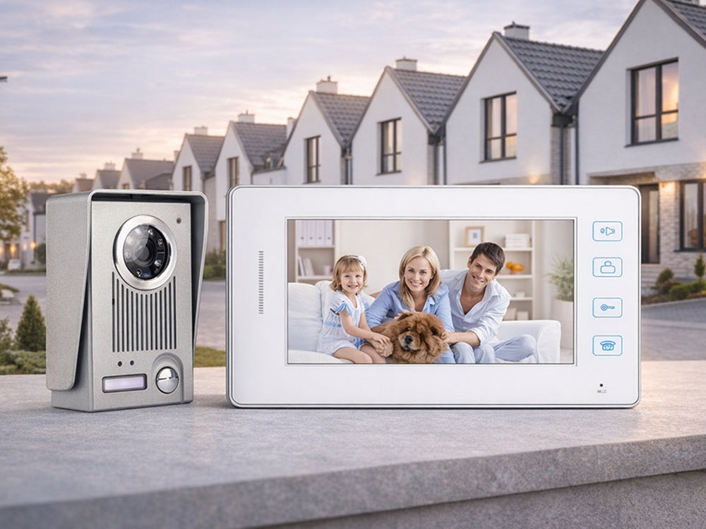 Videoporttelefon med monitor trådbunden 500 TVL 90° 10 m kabel