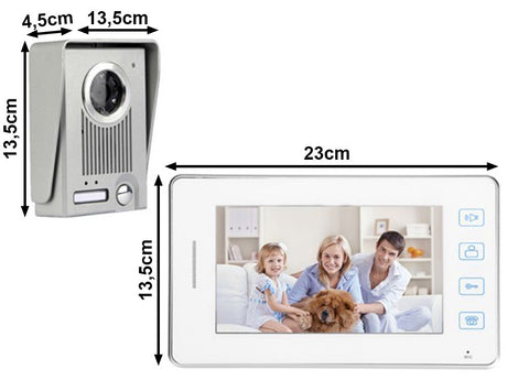 Videoporttelefon med monitor trådbunden 500 TVL 90° 10 m kabel