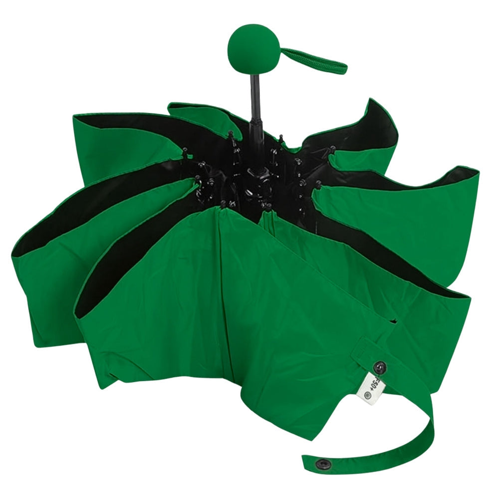 Vikbart paraply 90 cm UPF 50+ UV-skydd mörkgrön med fodral