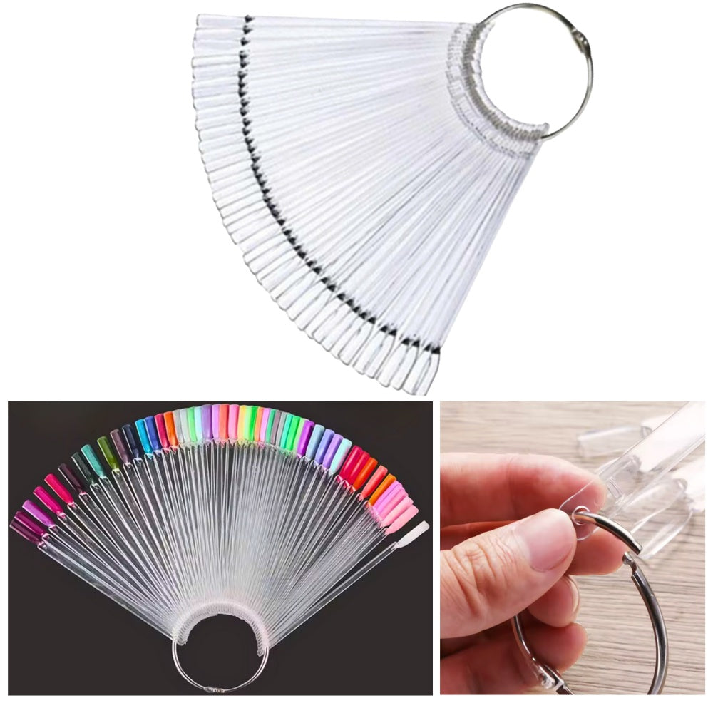 Visningstippar med Ring - 50 St Display prov för Nagellack - Nail Swatch Sticks