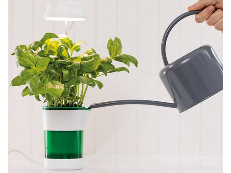 Växtlampa med självbevattnande kruka LED fullspektrum USB vit
