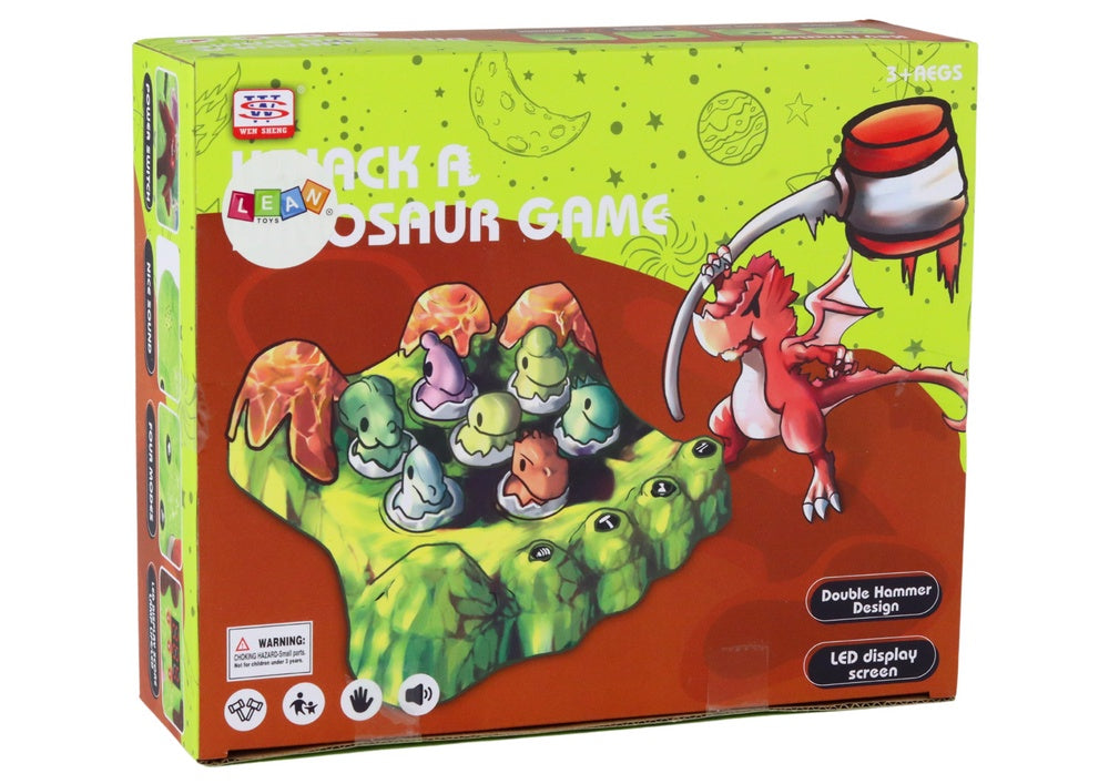 Wack-A-Mole dinosauriespel med ljus/ljud, 2 hammare, 5 nivåer