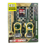 Walkie talkies för barn 2-pack militärtema 300 m räckvidd AA-batteri