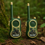 Walkie talkies för barn 2-pack militärtema 300 m räckvidd AA-batteri