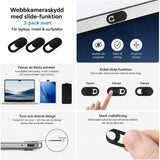 Webbkameraskydd med slide-funktion 3-pack svart för laptop/mobil/surfplatta