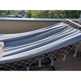 XXL dubbelhängmatta 200x150 cm med träbalk 100 cm 250 kg grå