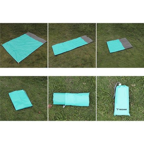 XXL strand- och picknickfilt 208x208 cm vattentålig polyester grå-blå