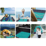 XXL strand- och picknickfilt 208x208 cm vattentålig polyester grå-blå