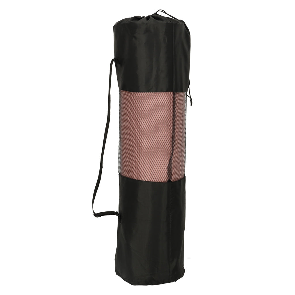 Yogamatta/träningsmatta 185x83x1,5 cm halkfri med bärväska rosa