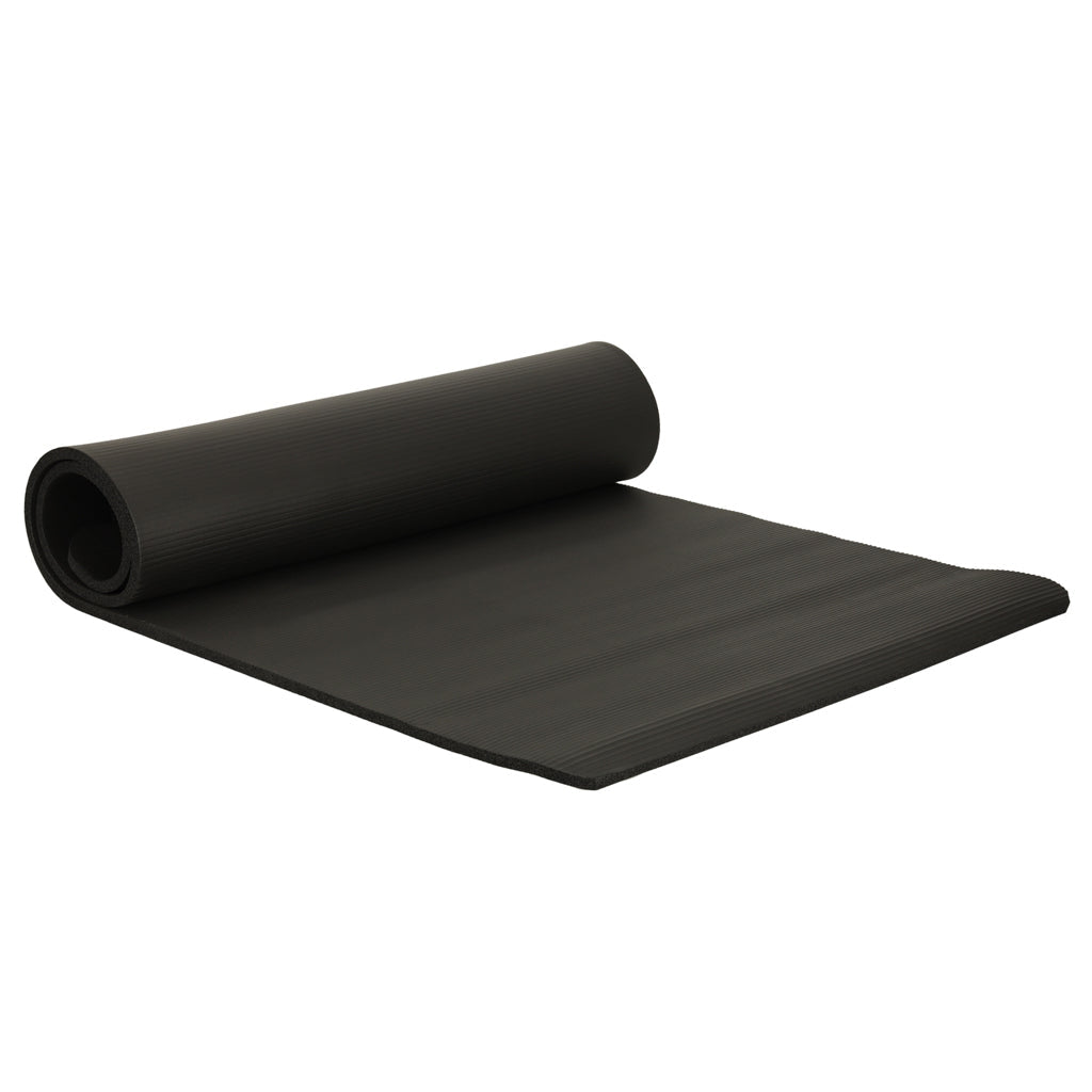 Yogamatta träningsmatta 185x83x1,5 cm halkfri med bärväska svart