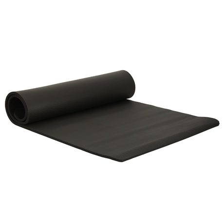 Yogamatta träningsmatta 185x83x1,5 cm halkfri med bärväska svart