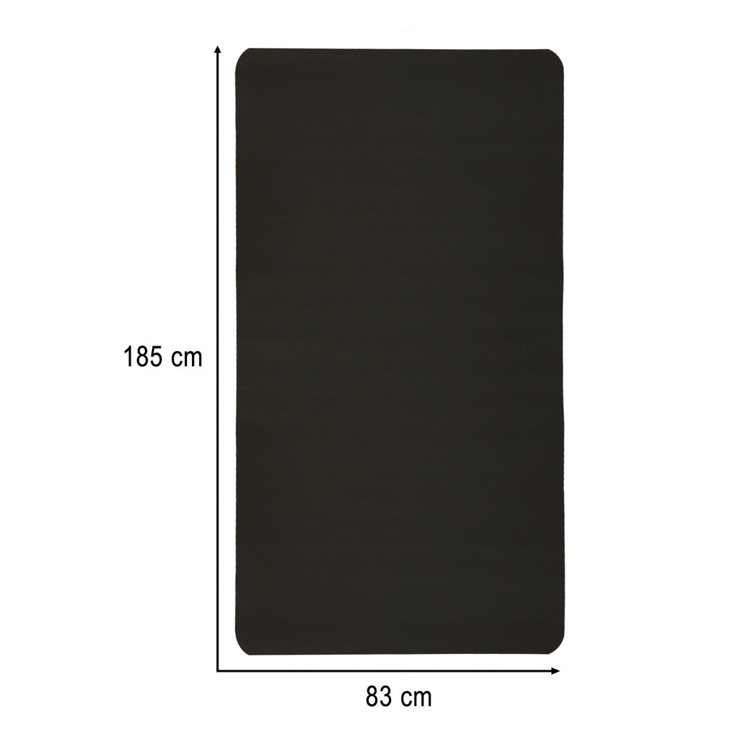 Yogamatta träningsmatta 185x83x1,5 cm halkfri med bärväska svart
