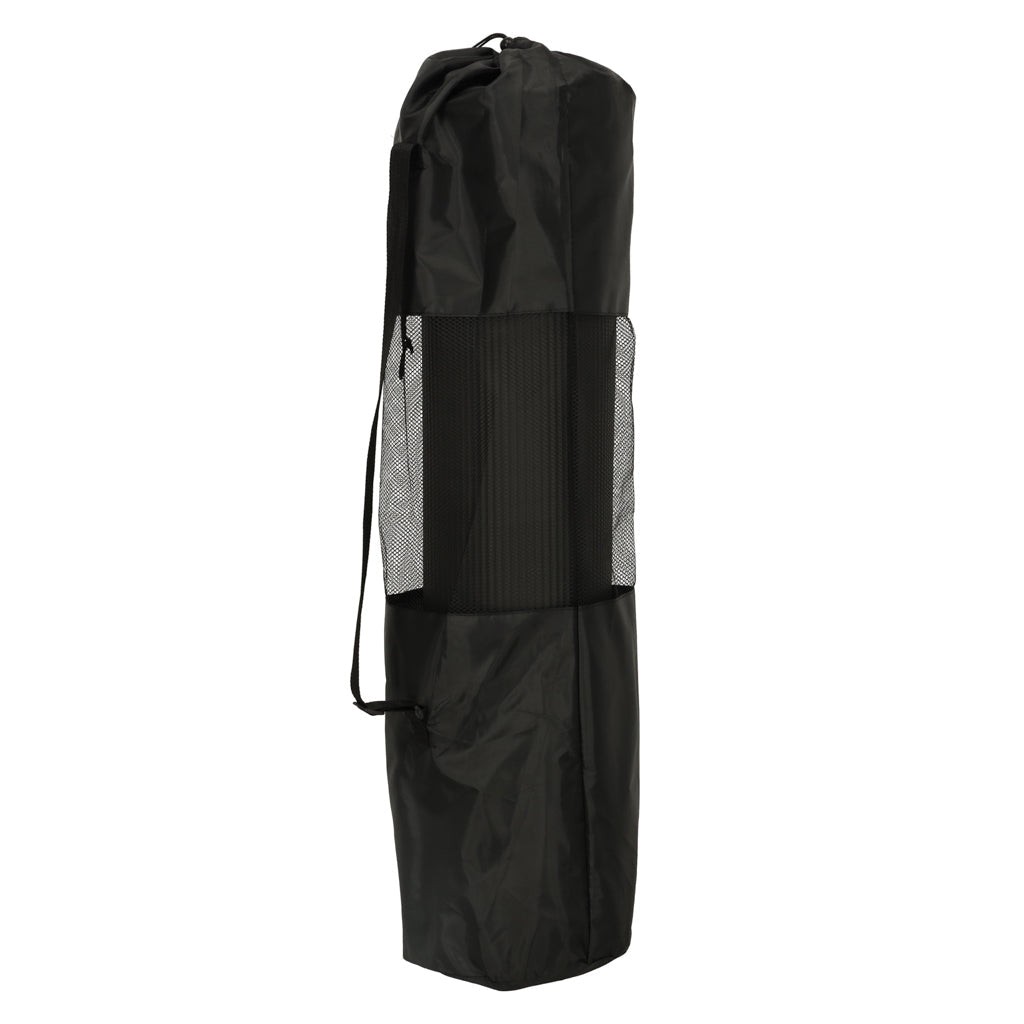 Yogamatta träningsmatta 185x83x1,5 cm halkfri med bärväska svart