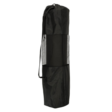 Yogamatta träningsmatta 185x83x1,5 cm halkfri med bärväska svart