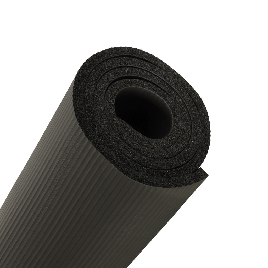 Yogamatta träningsmatta 185x83x1,5 cm halkfri med bärväska svart