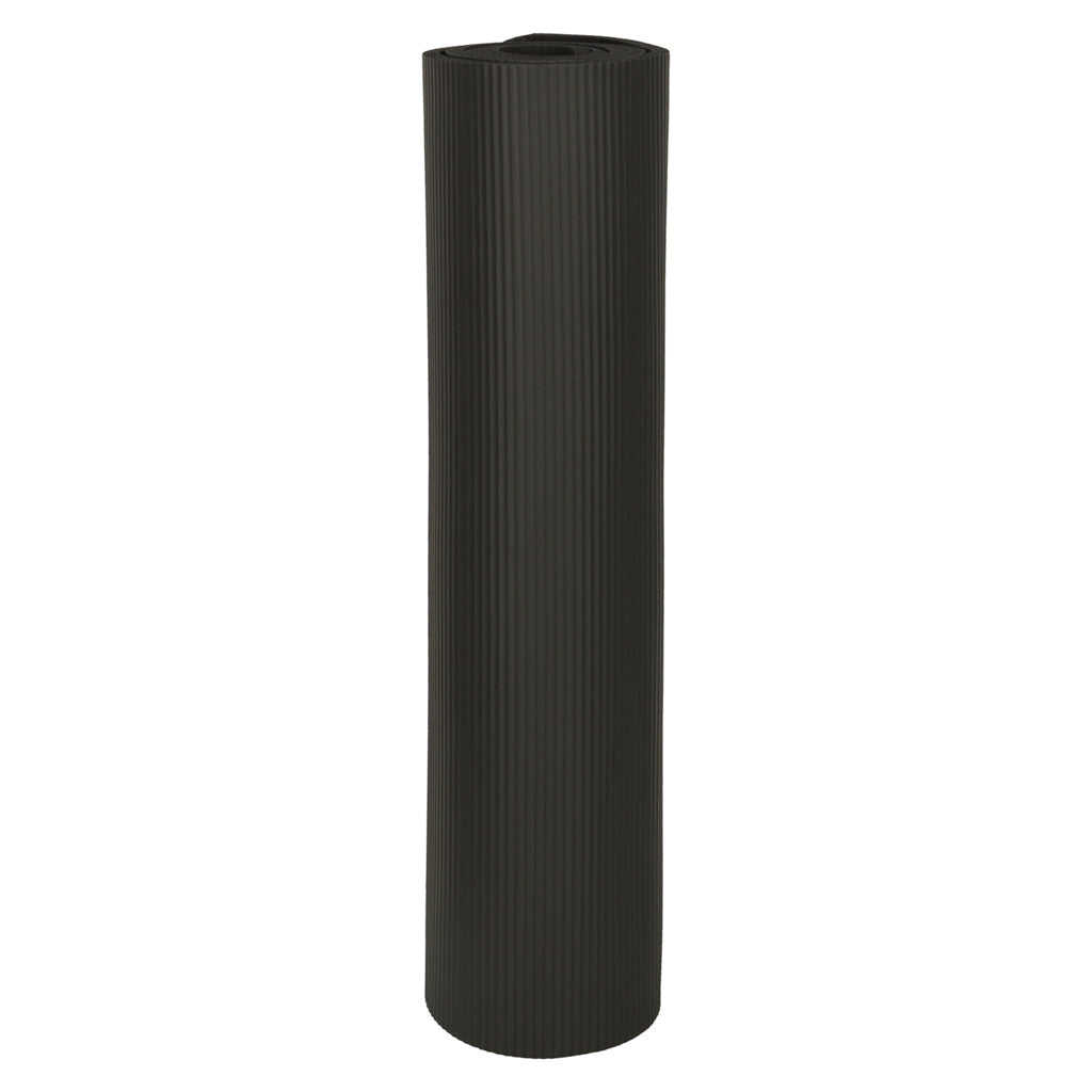 Yogamatta träningsmatta 185x83x1,5 cm halkfri med bärväska svart