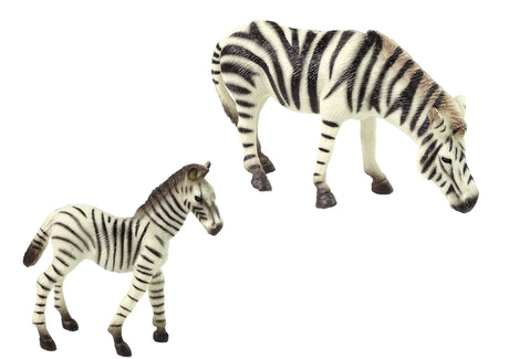 Zebrafigurer 2-pack plast, vuxen & unge, 12 cm, från 3 år