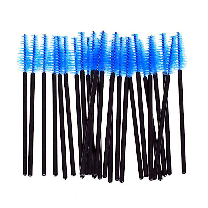 Ögonfransborstar 10-pack vikbart borsthuvud 10 cm blå för extensions