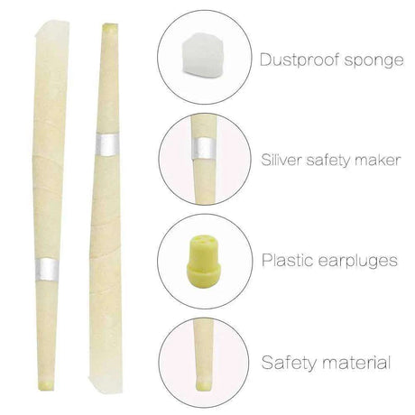 Öronljus i bivax 10-pack 23,5 cm med tillbehör och skyddsskiva